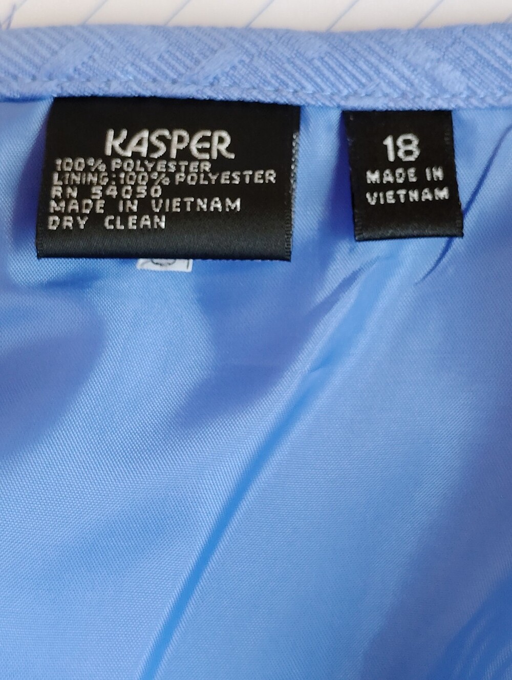 Kasper Light Blue Textured Skirt Set Jacket - Picture 9 of 11
